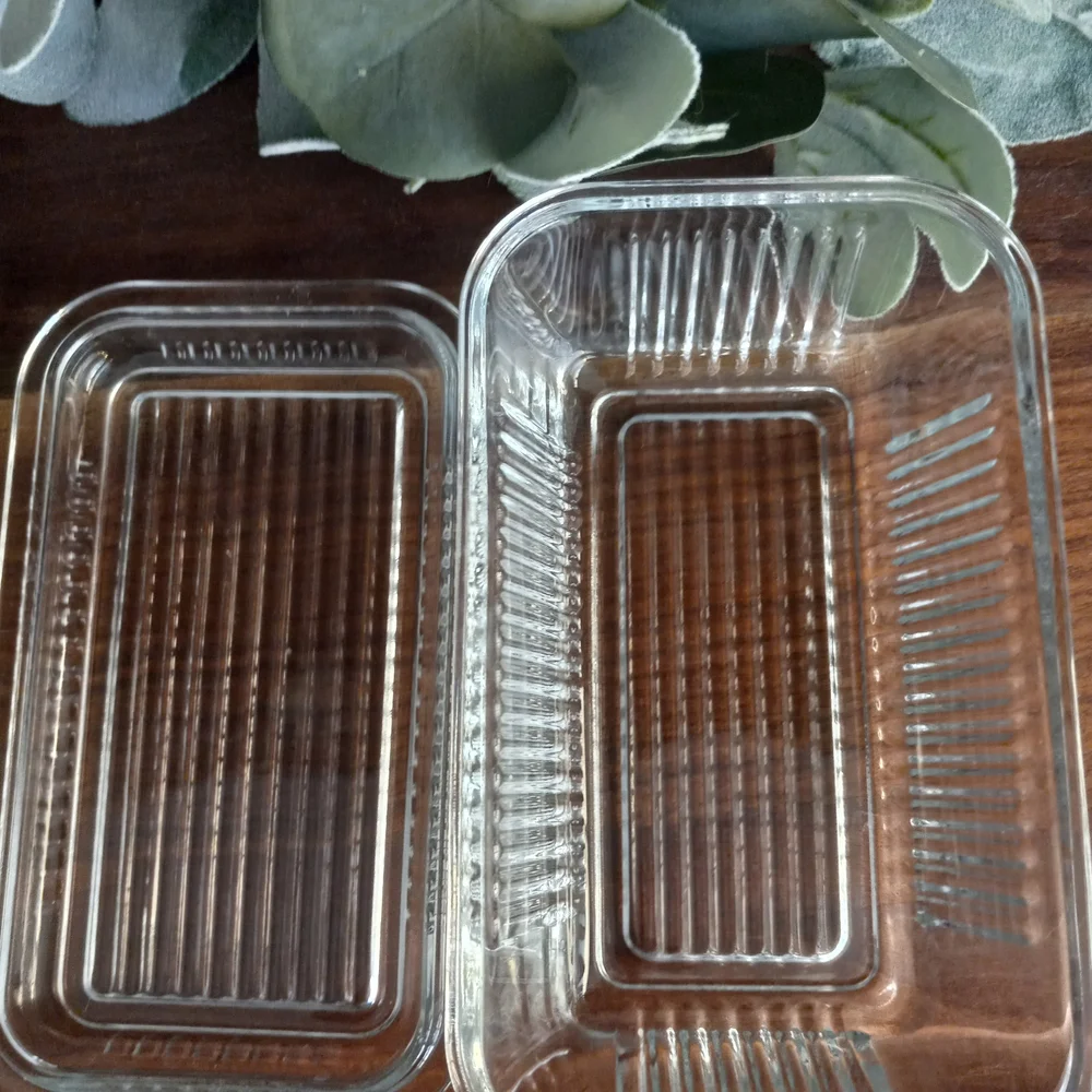 Vintage Pasabahce Glass Ribbed Refrigerator Dish with Lid - Picture 5 of 8